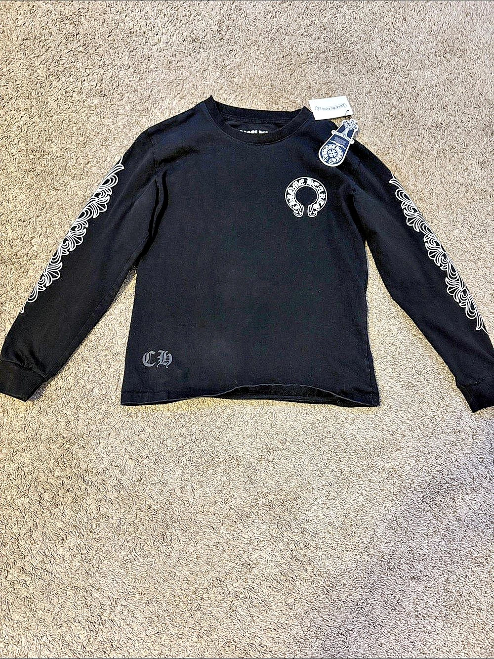 Chrome Hearts U.S.A. Horseshoe Long Sleeve T-Shirt Black